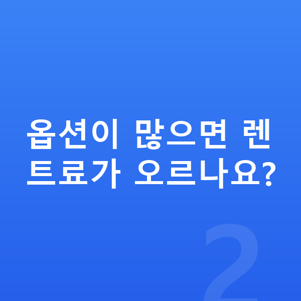 BMW X6 옵션 옵션이 많으면 렌트료가 오르나요?