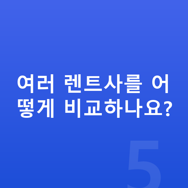 BMW X6 장기렌트 월납입금 여러 렌트사를 어떻게 비교하나요?