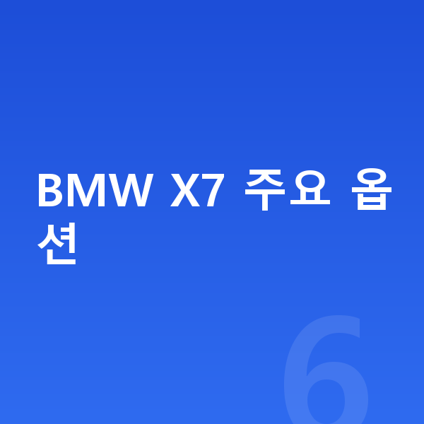 BMW X7 옵션 BMW X7 주요 옵션