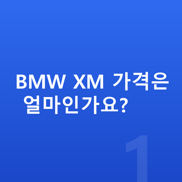 BMW XM 가격 BMW XM 가격은 얼마인가요?