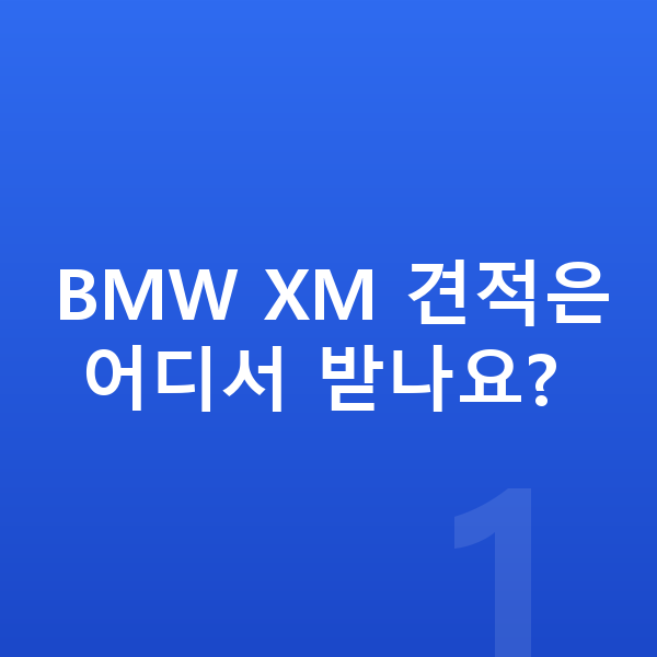 BMW XM 견적 BMW XM 견적은 어디서 받나요?