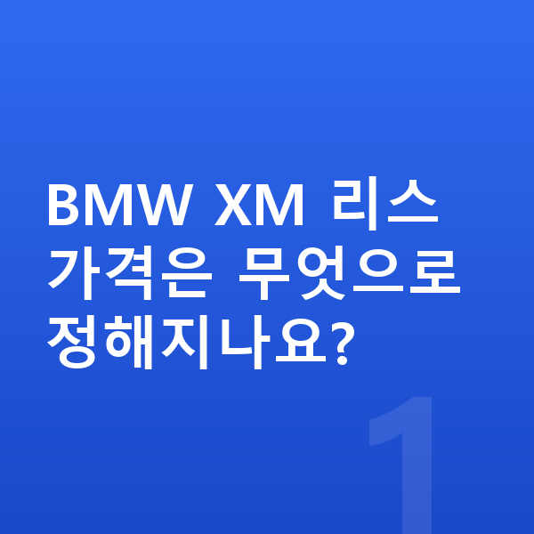 BMW XM 리스 가격 BMW XM 리스 가격은 무엇으로 정해지나요?