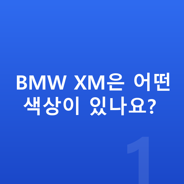 BMW XM 색상 BMW XM은 어떤 색상이 있나요?