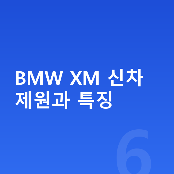 BMW XM 신차 BMW XM 신차 제원과 특징