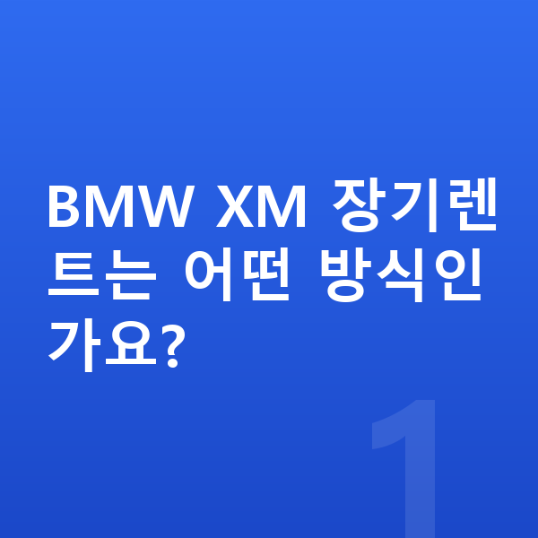 BMW XM 장기렌트 BMW XM 장기렌트는 어떤 방식인가요?