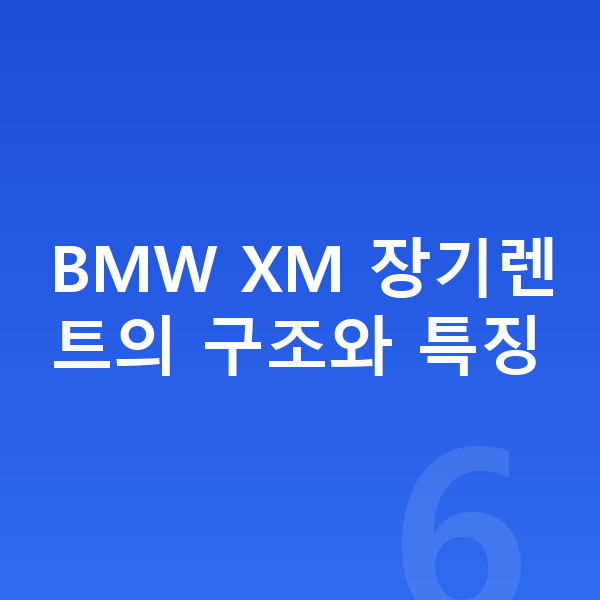 BMW XM 장기렌트 BMW XM 장기렌트의 구조와 특징