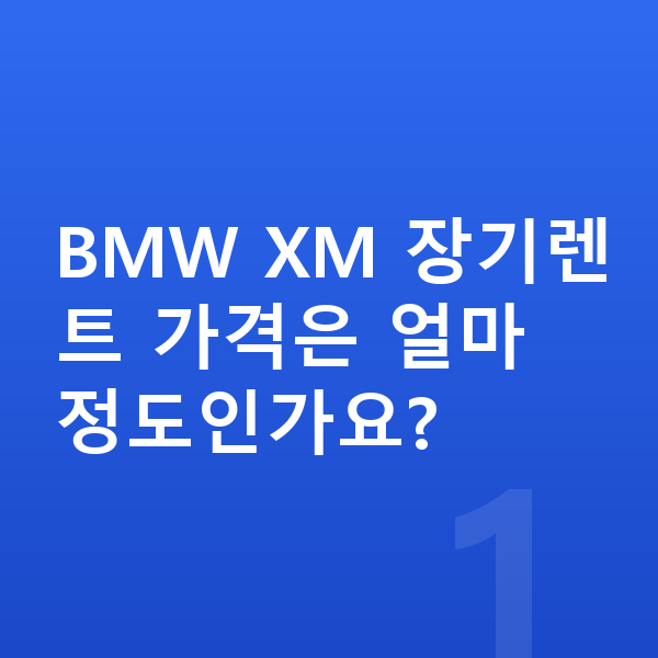 BMW XM 장기렌트 가격 BMW XM 장기렌트 가격은 얼마 정도인가요?