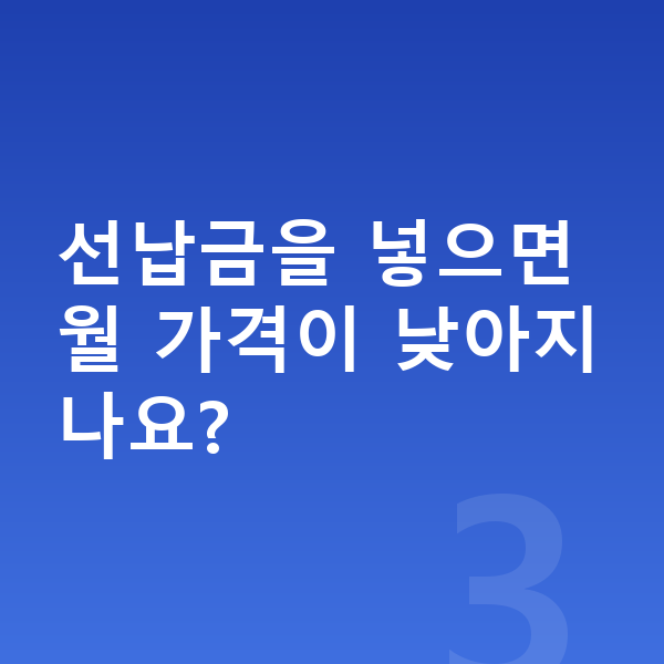 BMW XM 장기렌트 가격 선납금을 넣으면 월 가격이 낮아지나요?