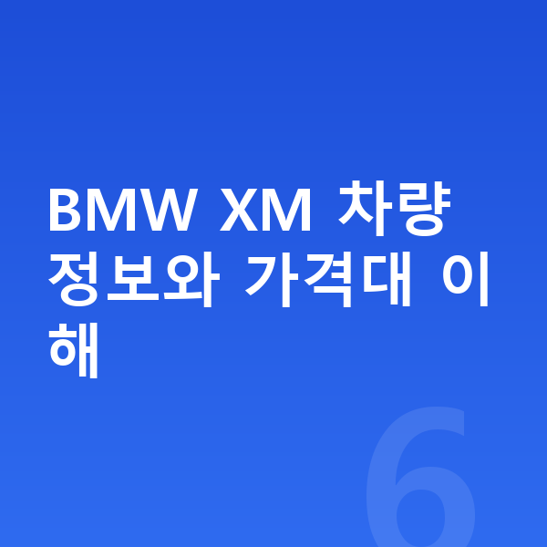 BMW XM 장기렌트 가격 BMW XM 차량 정보와 가격대 이해