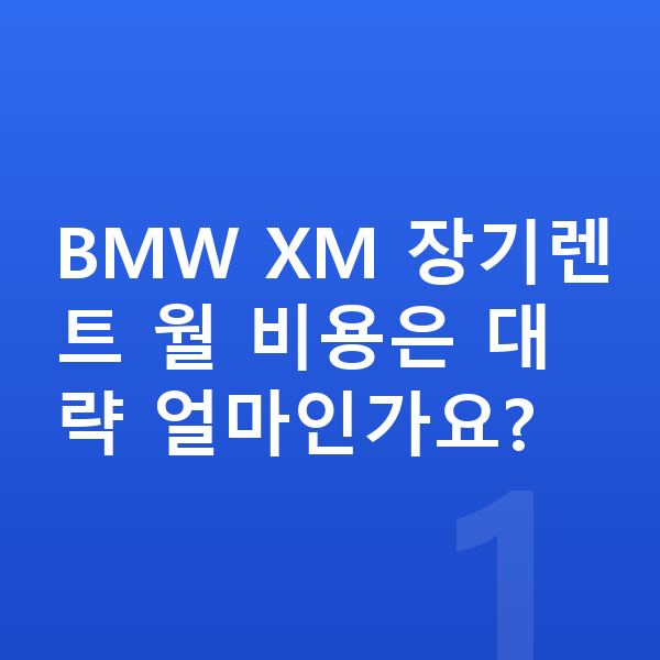 BMW XM 장기렌트 견적 BMW XM 장기렌트 월 비용은 대략 얼마인가요?