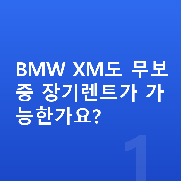 BMW XM 장기렌트 무보증 BMW XM도 무보증 장기렌트가 가능한가요?