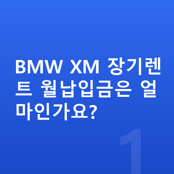 BMW XM 장기렌트 월납입금 BMW XM 장기렌트 월납입금은 얼마인가요?