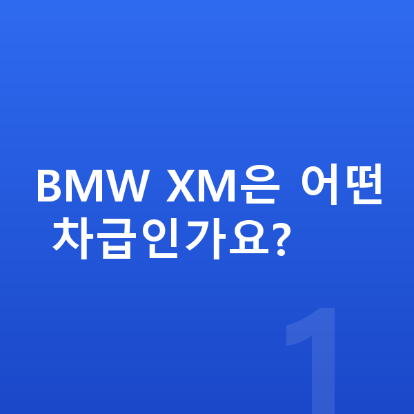 BMW XM 풀체인지 BMW XM은 어떤 차급인가요?
