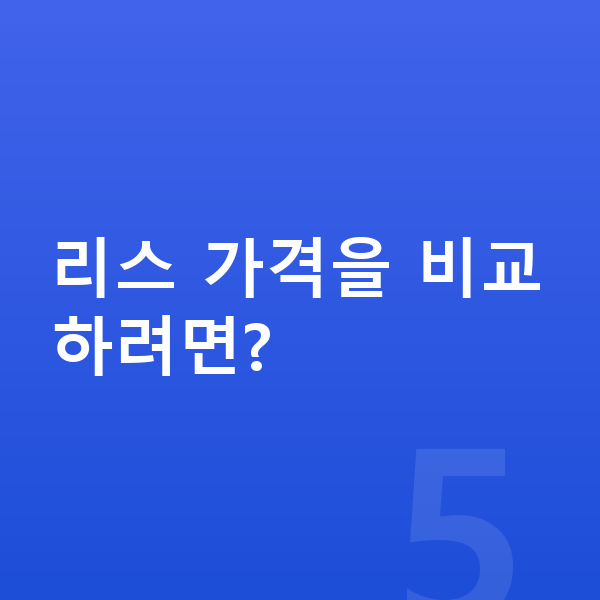 BYD 돌핀 리스 가격 리스 가격을 비교하려면?