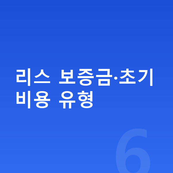 BYD 돌핀 리스 보증금 리스 보증금·초기비용 유형