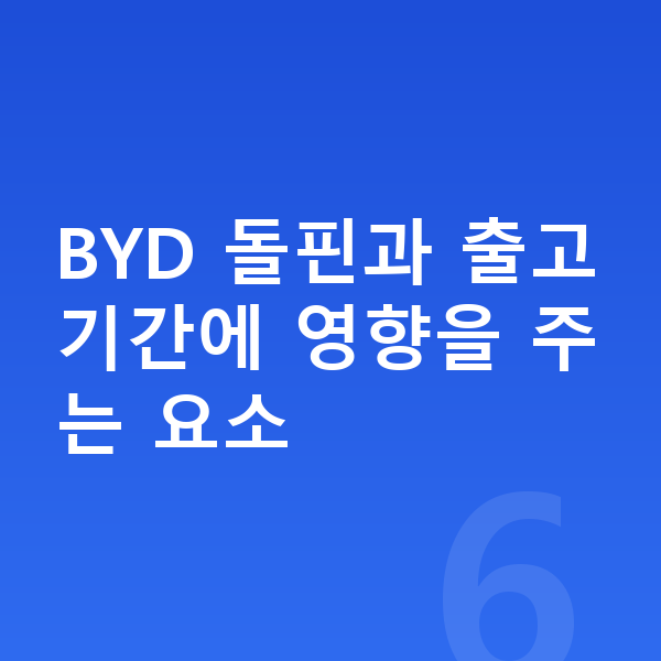 BYD 돌핀 리스 출고기간 BYD 돌핀과 출고기간에 영향을 주는 요소