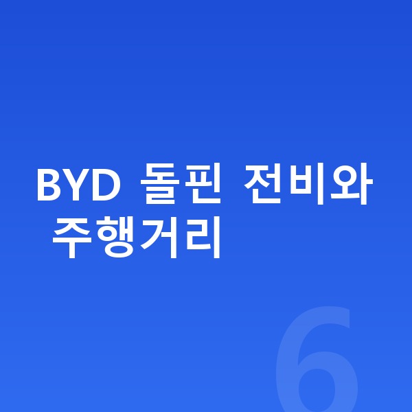BYD 돌핀 연비 BYD 돌핀 전비와 주행거리