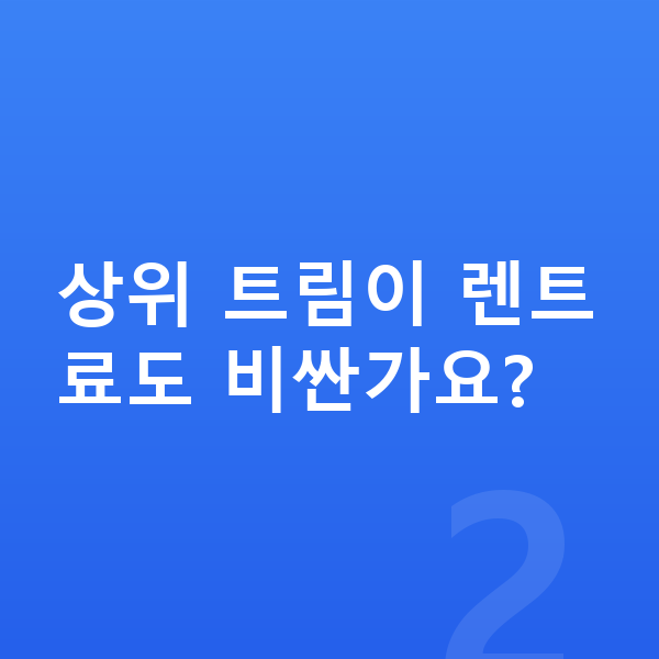 BYD 돌핀 옵션 상위 트림이 렌트료도 비싼가요?