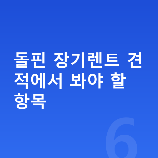 BYD 돌핀 장기렌트 견적 돌핀 장기렌트 견적에서 봐야 할 항목