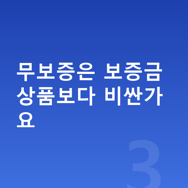 BYD 돌핀 장기렌트 무보증 무보증은 보증금 상품보다 비싼가요
