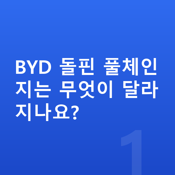 BYD 돌핀 풀체인지 BYD 돌핀 풀체인지는 무엇이 달라지나요?