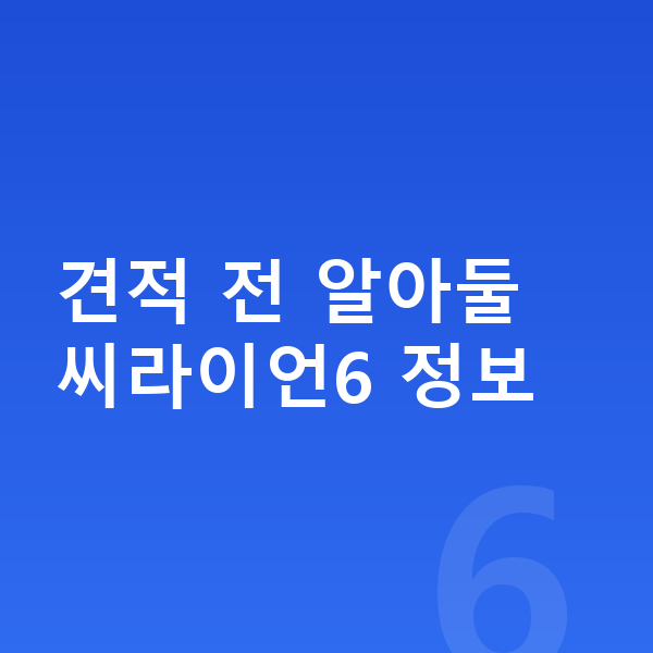 BYD 씨라이언6 견적 견적 전 알아둘 씨라이언6 정보