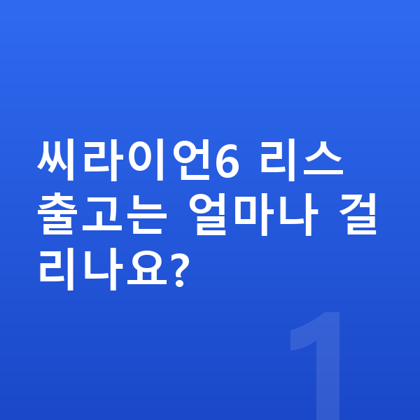BYD 씨라이언6 리스 출고기간 씨라이언6 리스 출고는 얼마나 걸리나요?