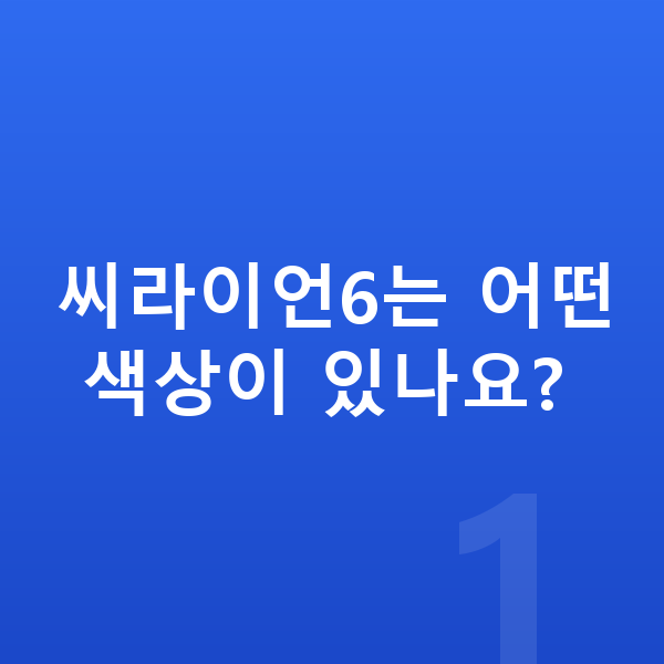 BYD 씨라이언6 색상 씨라이언6는 어떤 색상이 있나요?