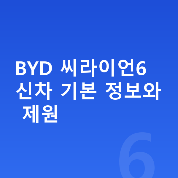 BYD 씨라이언6 신차 BYD 씨라이언6 신차 기본 정보와 제원
