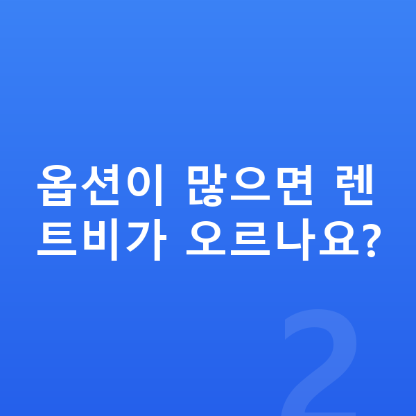 BYD 씨라이언6 옵션 옵션이 많으면 렌트비가 오르나요?