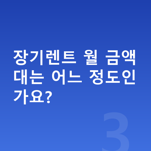 BYD 씨라이언6 옵션 장기렌트 월 금액대는 어느 정도인가요?