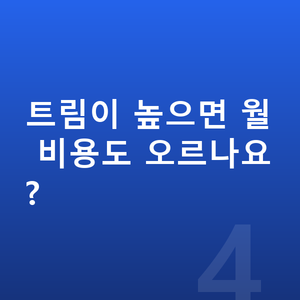 BYD 씨라이언6 제원 트림이 높으면 월 비용도 오르나요?