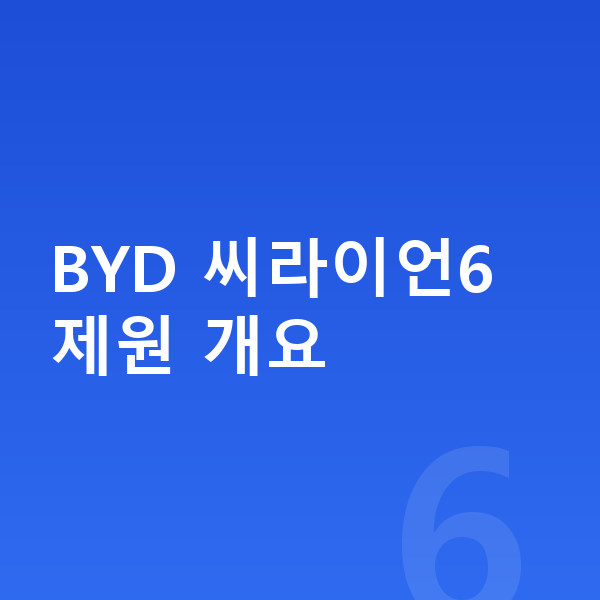 BYD 씨라이언6 제원 BYD 씨라이언6 제원 개요