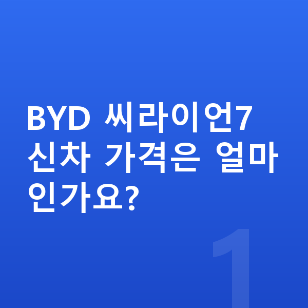 BYD 씨라이언7 리스 가격 BYD 씨라이언7 신차 가격은 얼마인가요?