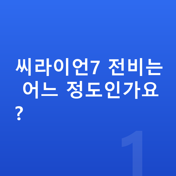BYD 씨라이언7 연비 씨라이언7 전비는 어느 정도인가요?