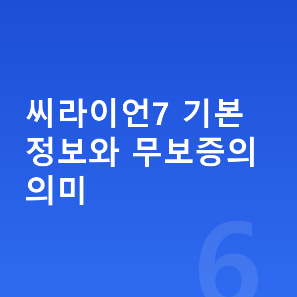 BYD 씨라이언7 장기렌트 무보증 씨라이언7 기본 정보와 무보증의 의미