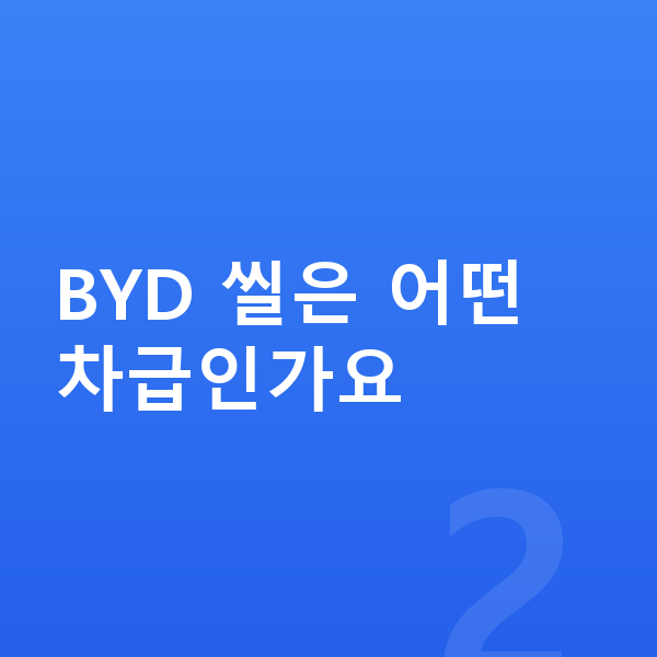 BYD 씰 가격 BYD 씰은 어떤 차급인가요