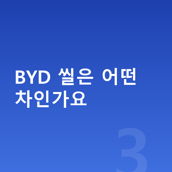 BYD 씰 견적 BYD 씰은 어떤 차인가요