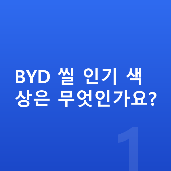 BYD 씰 색상 BYD 씰 인기 색상은 무엇인가요?