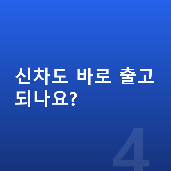 BYD 씰 신차 신차도 바로 출고되나요?
