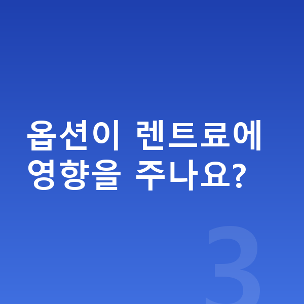 BYD 씰 옵션 옵션이 렌트료에 영향을 주나요?