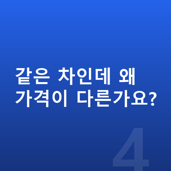 BYD 씰 장기렌트 가격 같은 차인데 왜 가격이 다른가요?