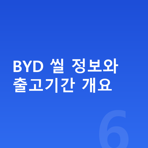 BYD 씰 장기렌트 출고기간 BYD 씰 정보와 출고기간 개요