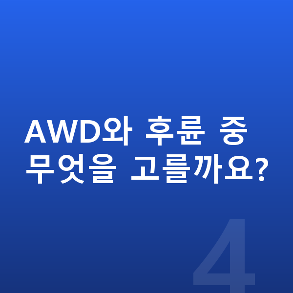 BYD 씰 제원 AWD와 후륜 중 무엇을 고를까요?