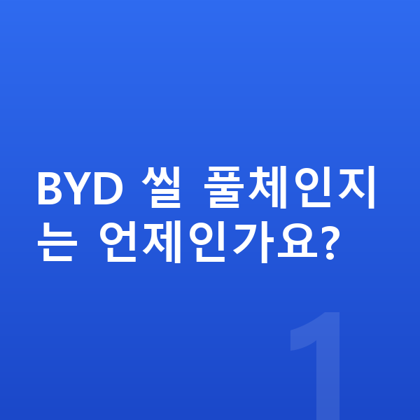 BYD 씰 풀체인지 BYD 씰 풀체인지는 언제인가요?