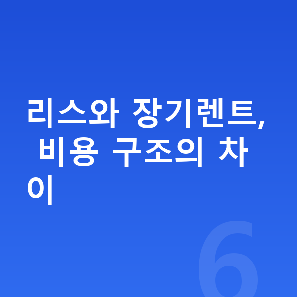 BYD 아토3 리스 가격 리스와 장기렌트, 비용 구조의 차이