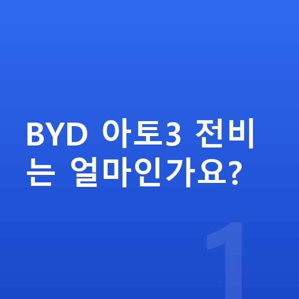 BYD 아토3 연비 BYD 아토3 전비는 얼마인가요?