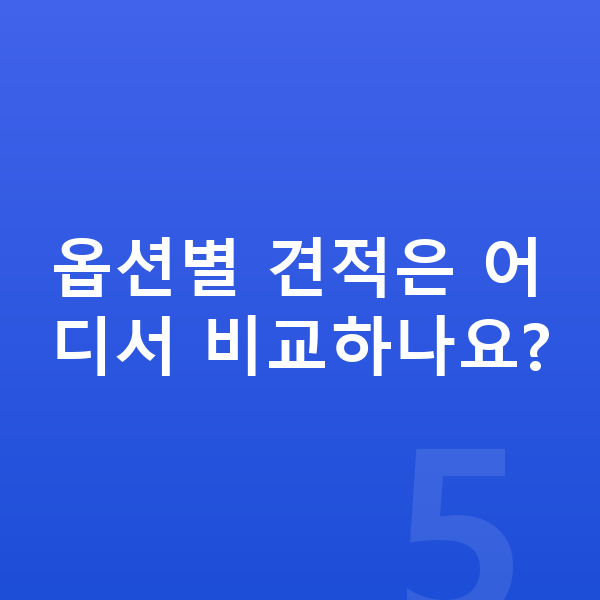 BYD 아토3 옵션 옵션별 견적은 어디서 비교하나요?