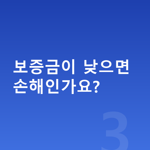 BYD 아토3 장기렌트 보증금 보증금이 낮으면 손해인가요?