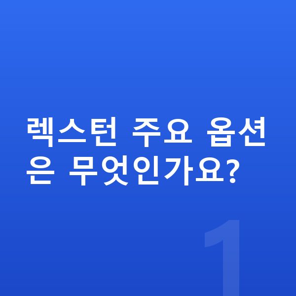 KGM 렉스턴 옵션 렉스턴 주요 옵션은 무엇인가요?